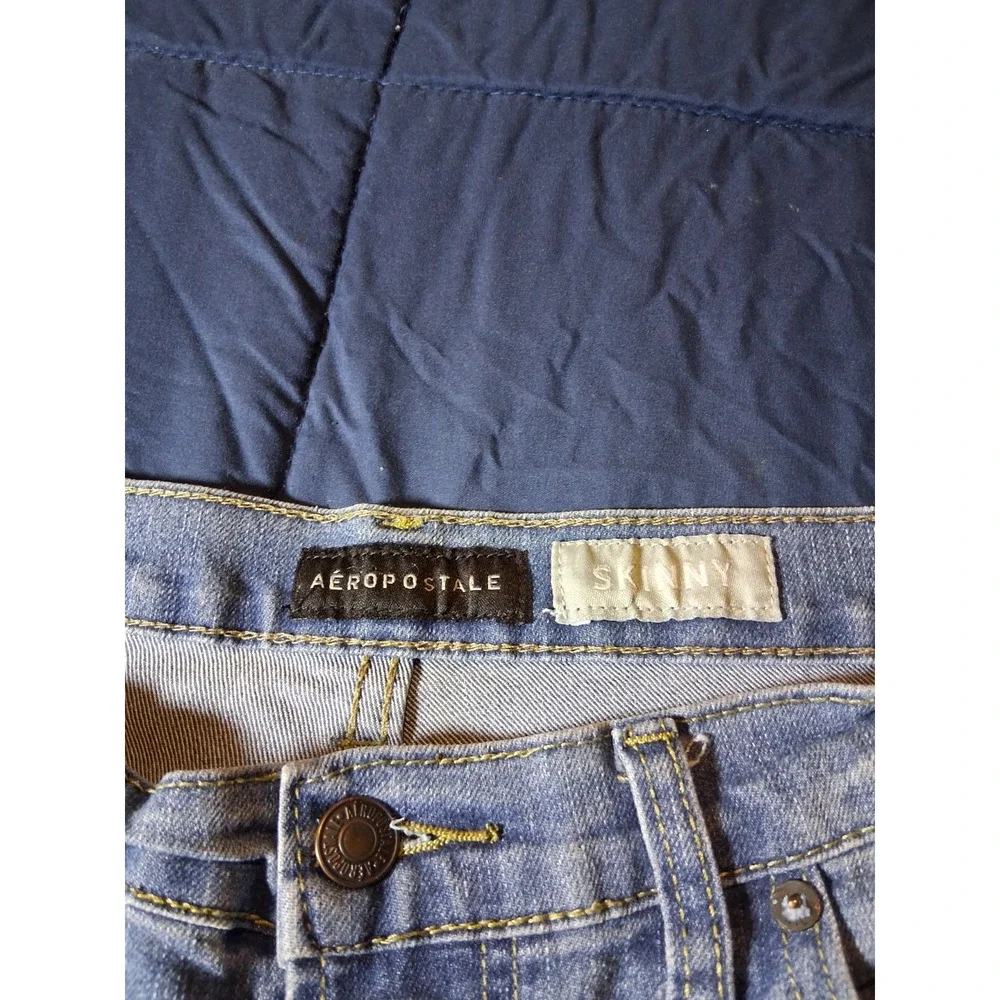 Aeropostale (34x30)‎ Men's Mid-Rise Skinny Jeans Dark Wash Blue